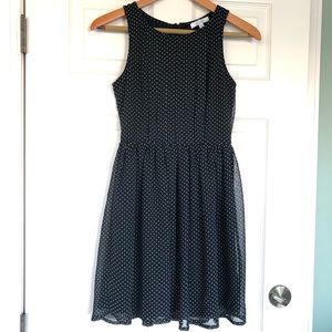 dELiA’s Black Polka Dot Sleeveless Skater Dress  Junior 1